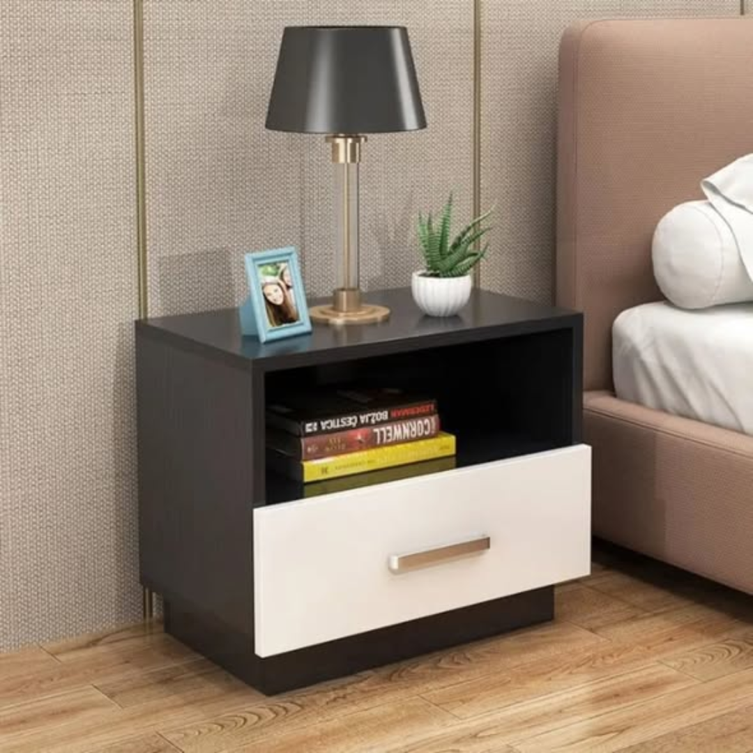 Minimalist wooden bedside table