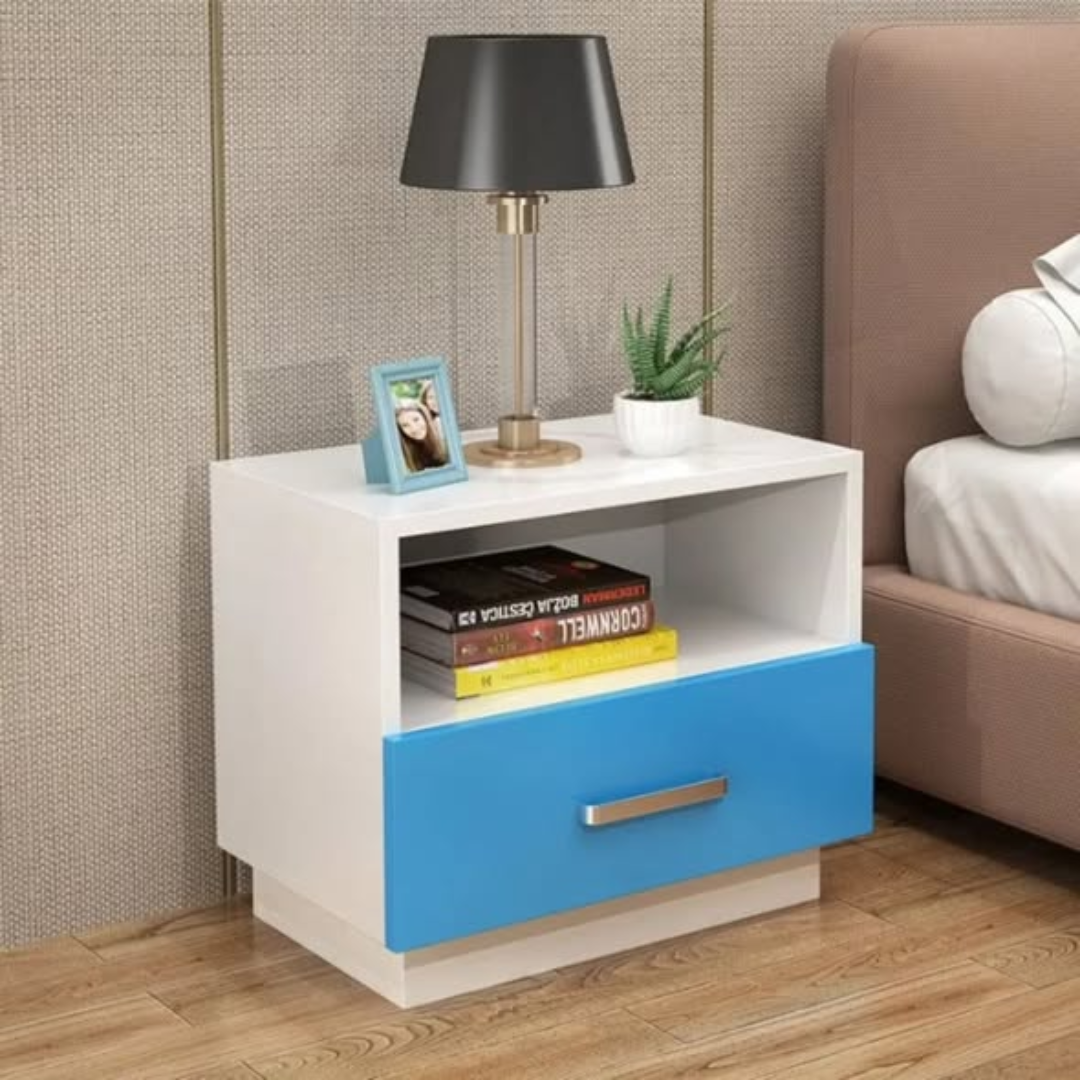 Minimalist wooden bedside table
