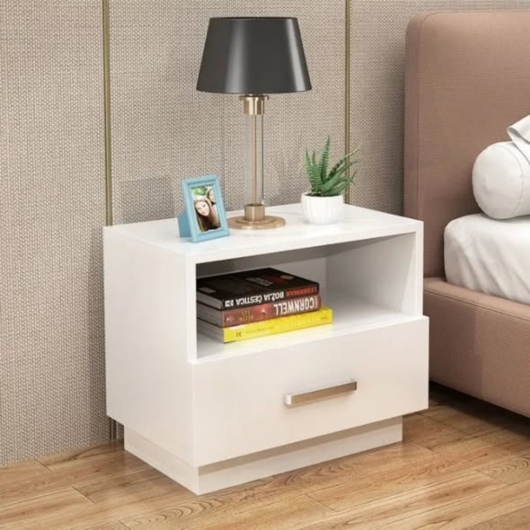 Minimalist wooden bedside table