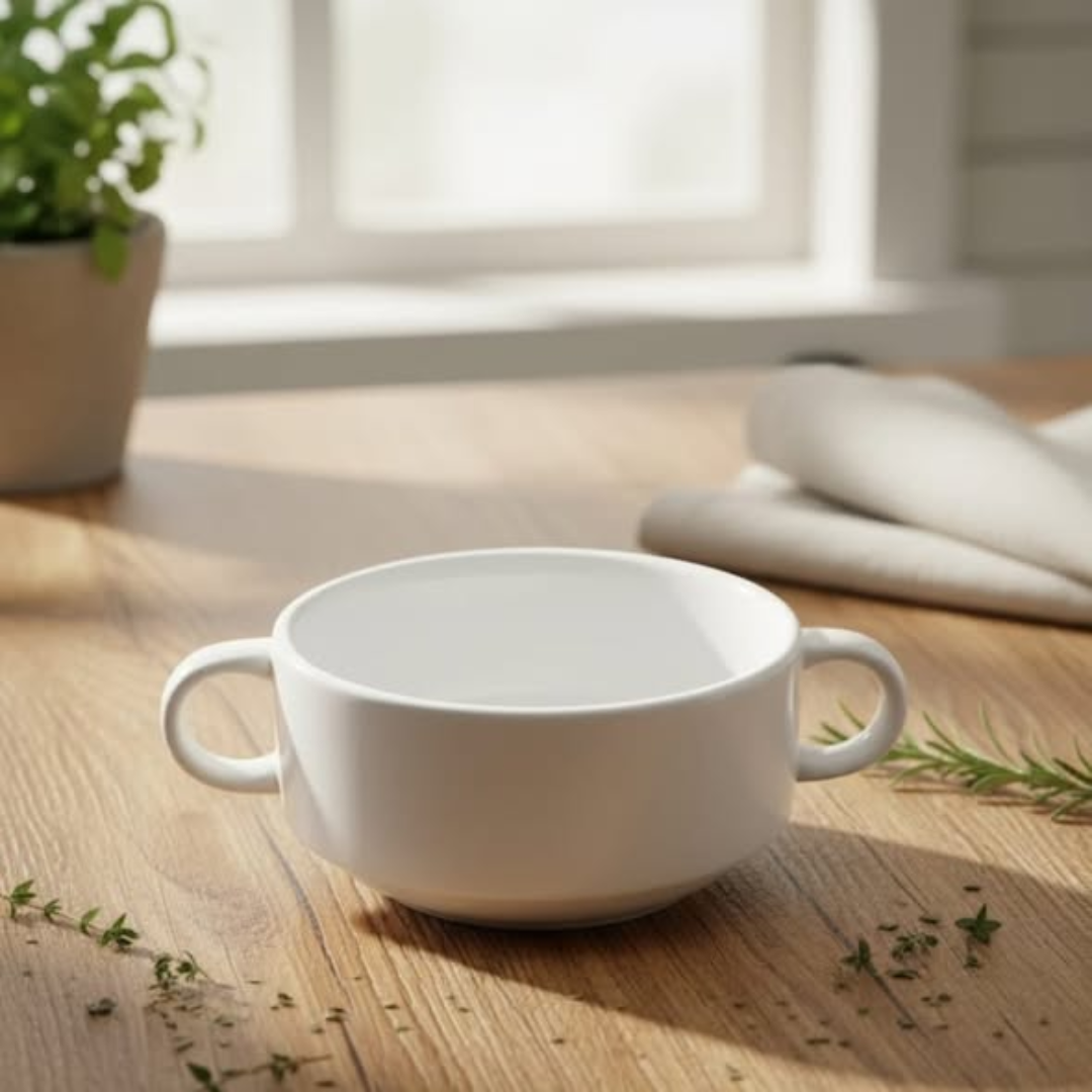 Ceramic Bowl With 2 Handles