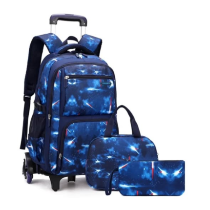 3 Wheel Rolling Trolley School Bag