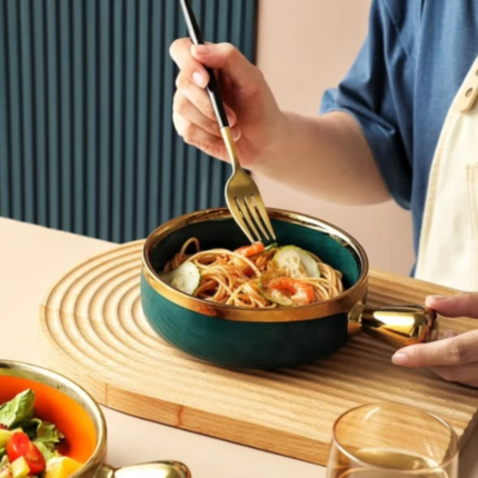 Porcelain Snack Bowl with Handle