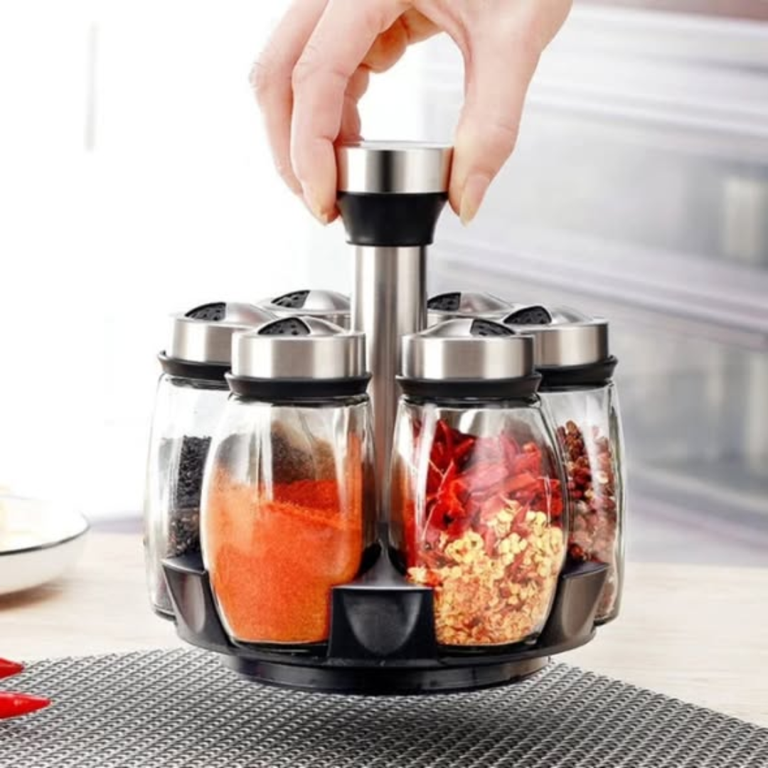 7 pcs Rotating Spice Jars