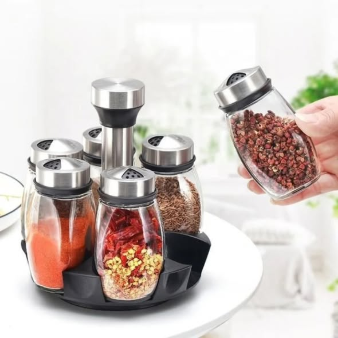 7 pcs Rotating Spice Jars