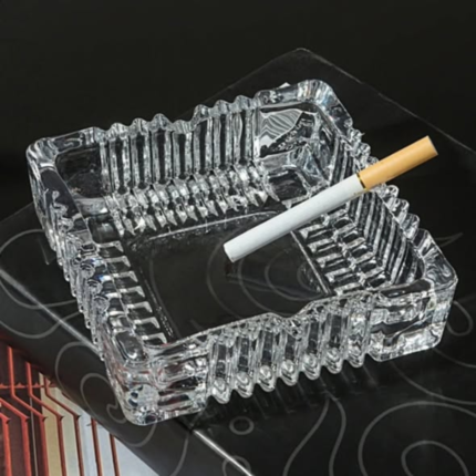 Square Clear Glass Ash Tray