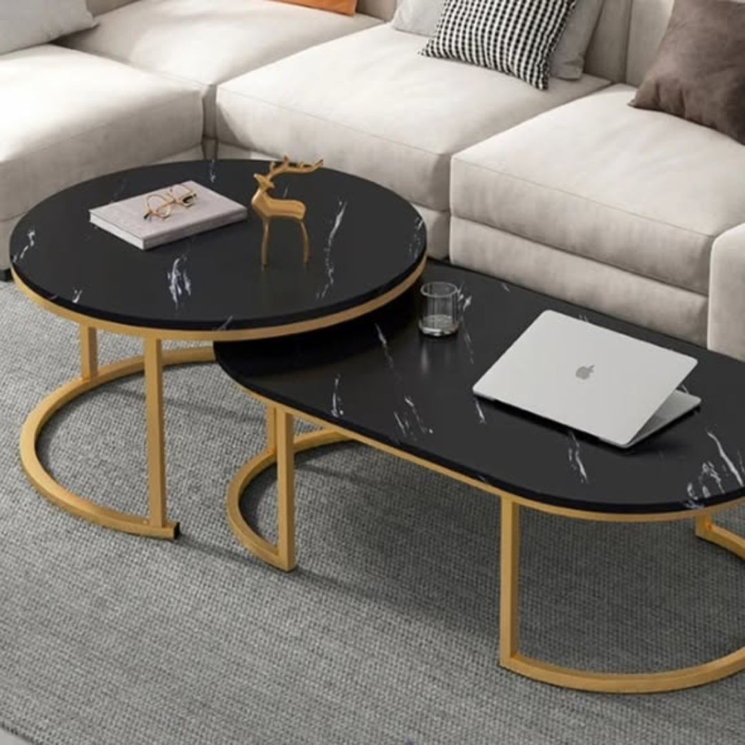 Glass Top Nesting Coffee Table set