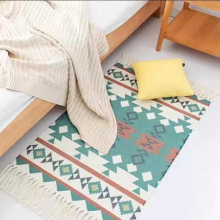 Boho Handmade Rug with Tassels