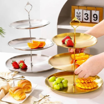 Gold Steel Cake Stand