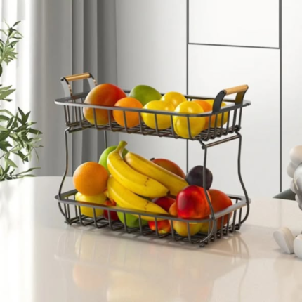 2-Tier Nordic Metallic Vegetable/Fruit Basket