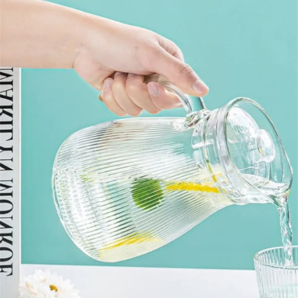 Ribbed glass jug
