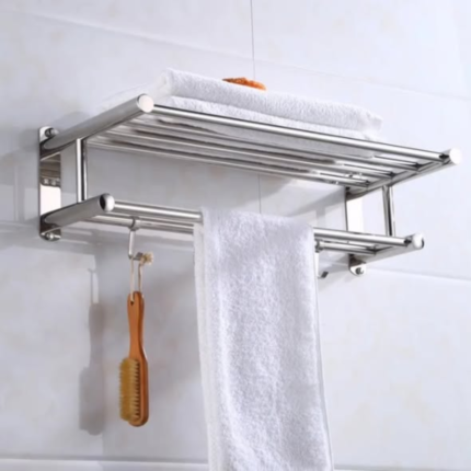 Bathroom wall mounted towel rack