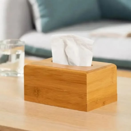 Bamboo Tissue Box Holder