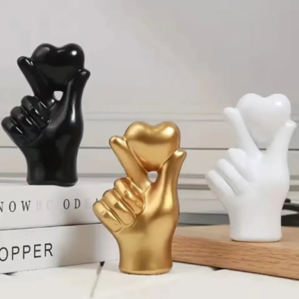 Heart hand gesture decor statue