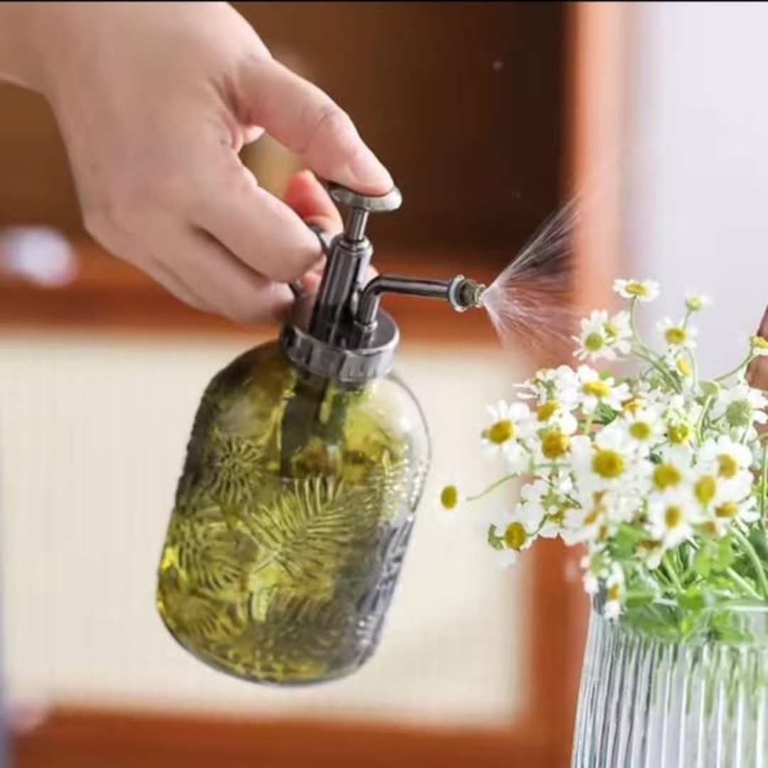 Glass plant mister spray bottle