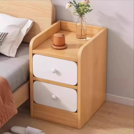 Minimalist wooden bedside table
