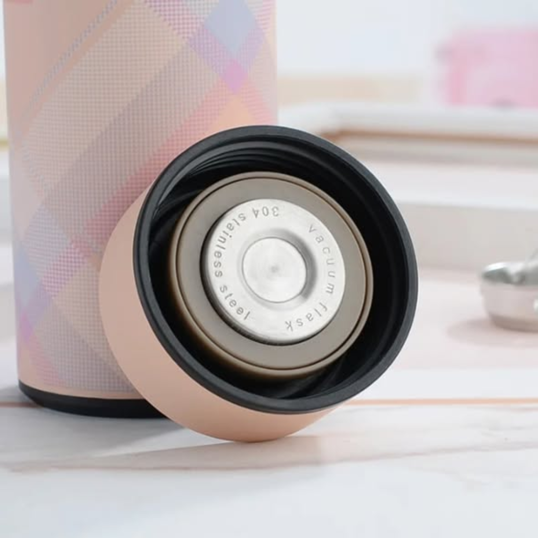 Double Wall Checked LED Vacuum Flask