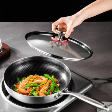 Non-Stick Honeycomb Stainless Steel Frying Pan