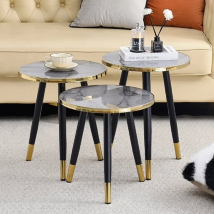 3 in 1 Nesting luxury marble side stool