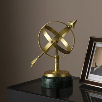 Vintage metal Gloves with marble base