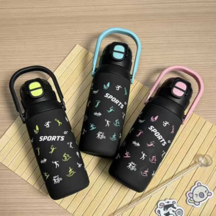 Black sports water bottle