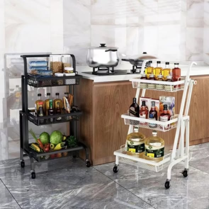 Rolling Kitchen Rack 4 Tier Rolling Kitchen Storage Rack - Luvly Household Collections