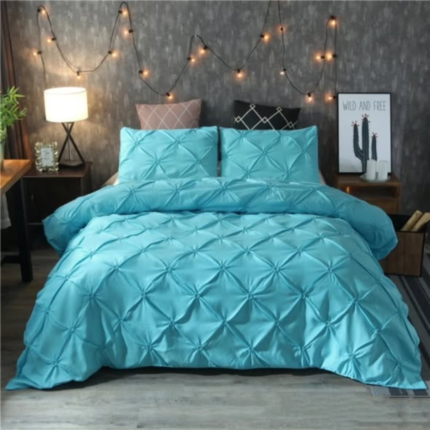 Cotton pinch pleat design duvet cover set
