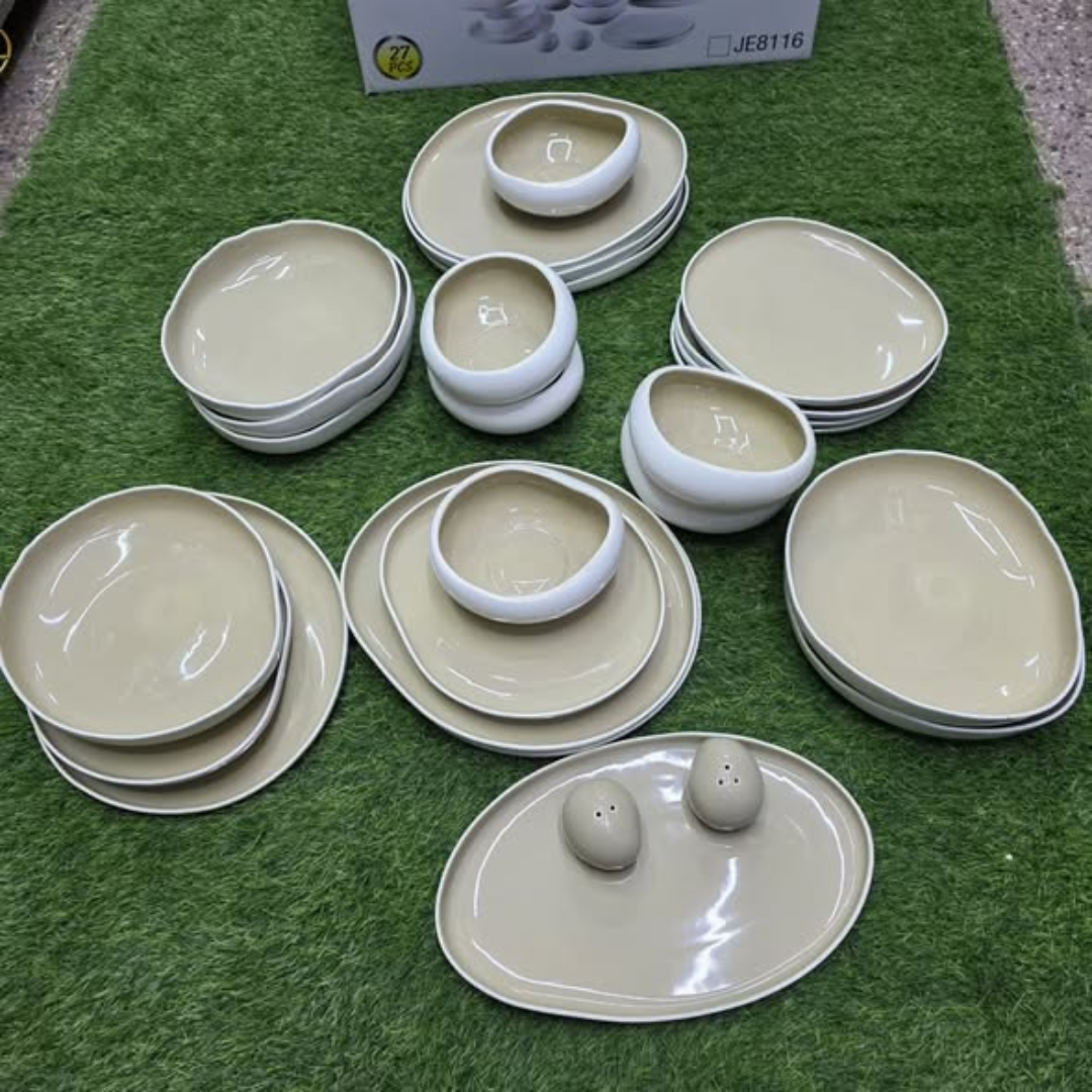 27Pc Elegant European Double Glazed Porcelain Dinner set