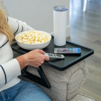 Foldable wooden sofa armrest tray