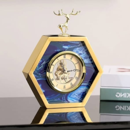 Gold Blue Desktop Clock