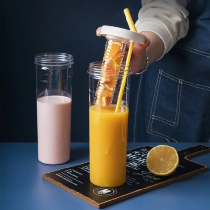 Cute Water Bottle With Foldable Straw