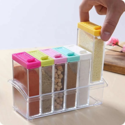 6 pcs Colourful transparent spice seasoning set