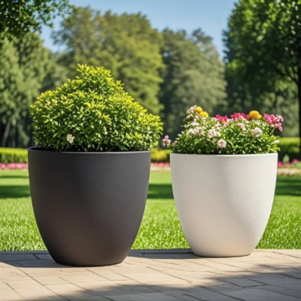 Marble coated minimalist design flower planters