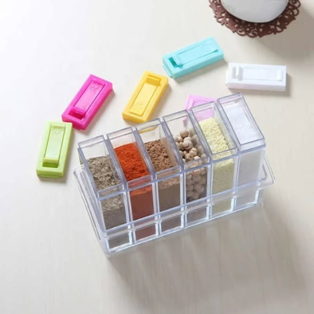 6 pcs Colourful transparent spice seasoning set