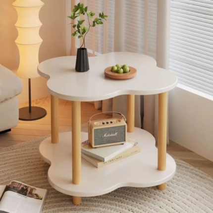 Modern Wooden Flower Shape Side Table