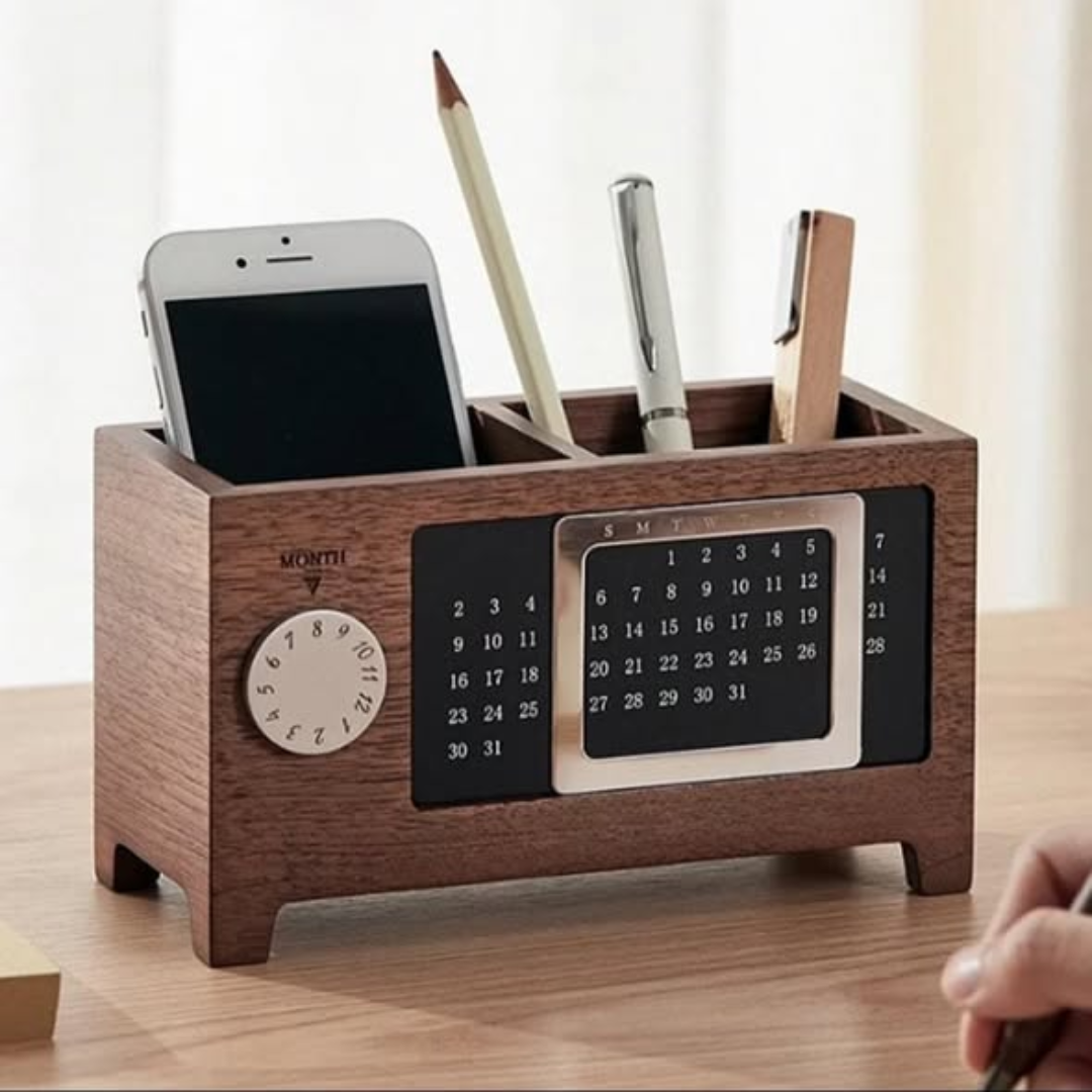 Multifunctional Maple Wood Pen Holder