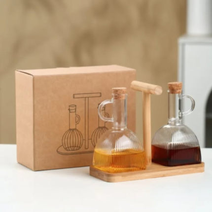 300ml double High borosilicate glass oil bottle