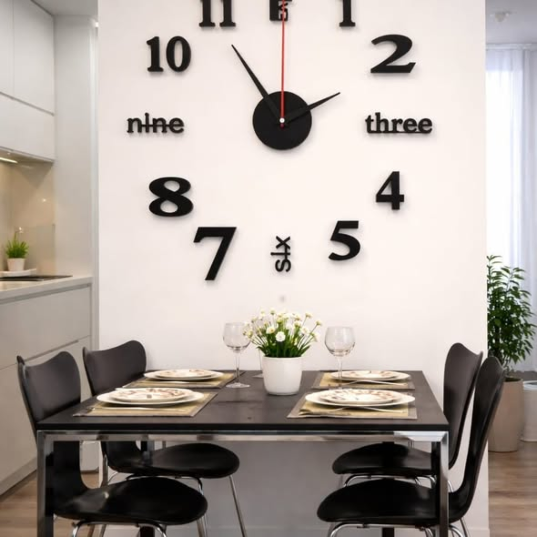 3D Large Roman Numeral Wall Clock