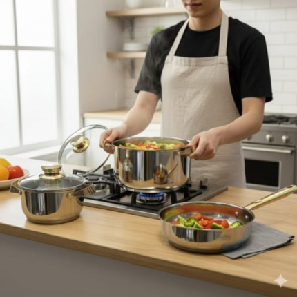 8pc Peterhof Stainless Steel Cookware