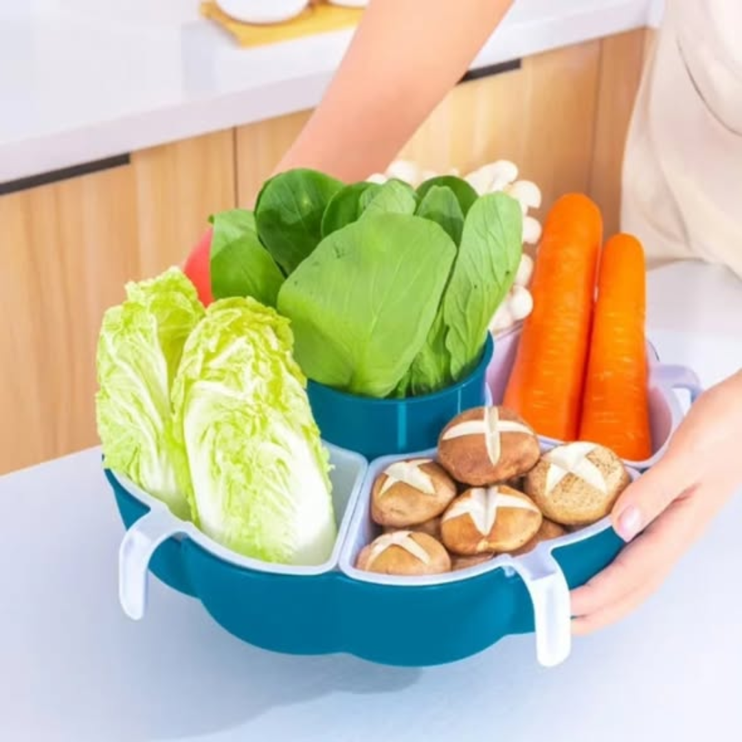 Multifunctional 5 Slot Rotating Vegetable Bowl