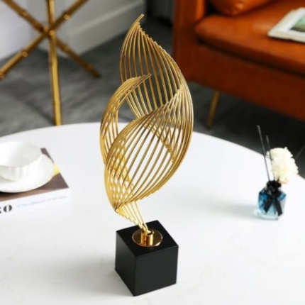 Gold metal spiral desktop decor