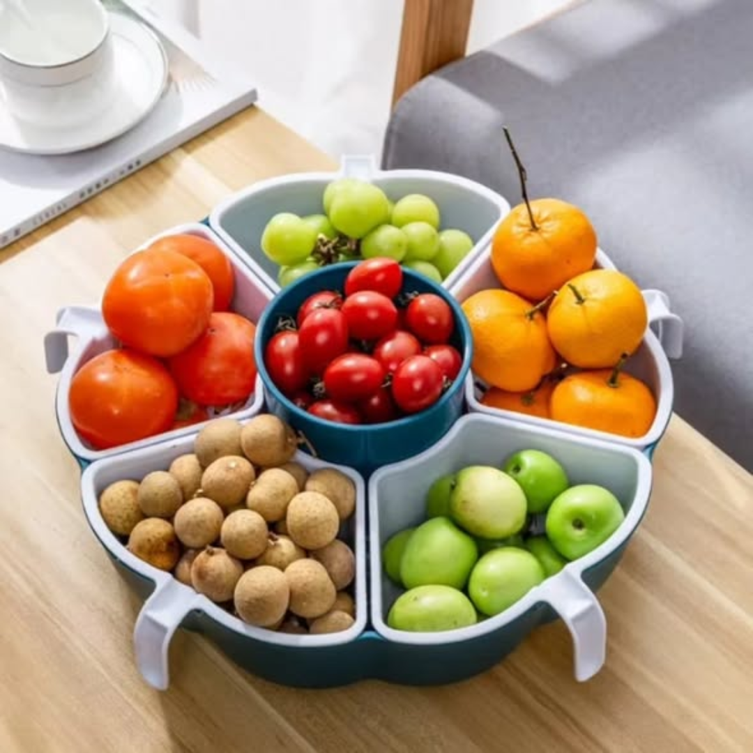 Multifunctional 5 Slot Rotating Vegetable Bowl