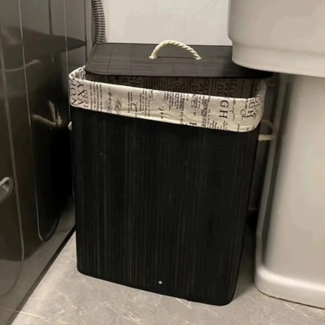 Eco-friendly bamboo laundry basket
