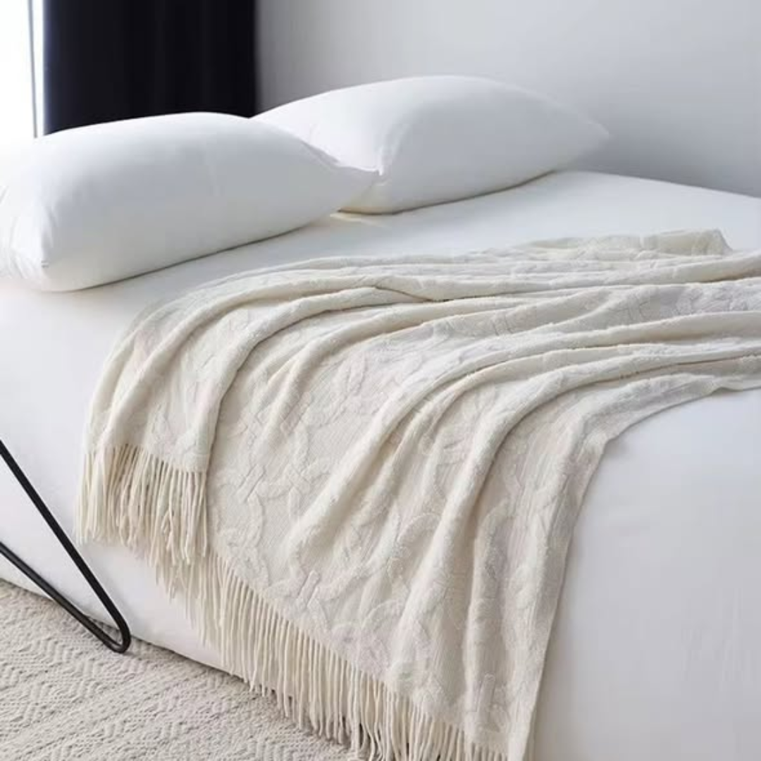 Throw Blanket with Tassels