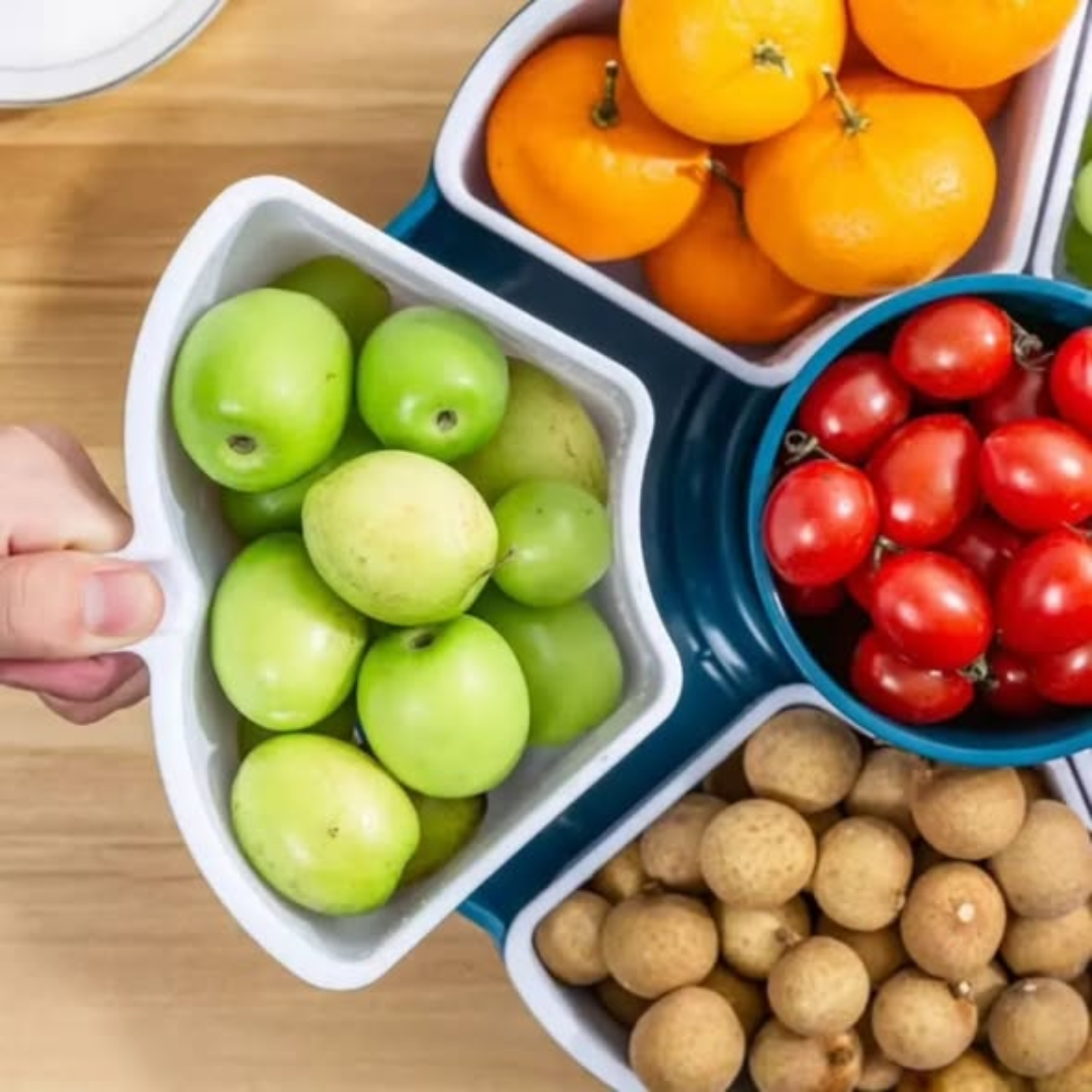 Multifunctional 5 Slot Rotating Vegetable Bowl