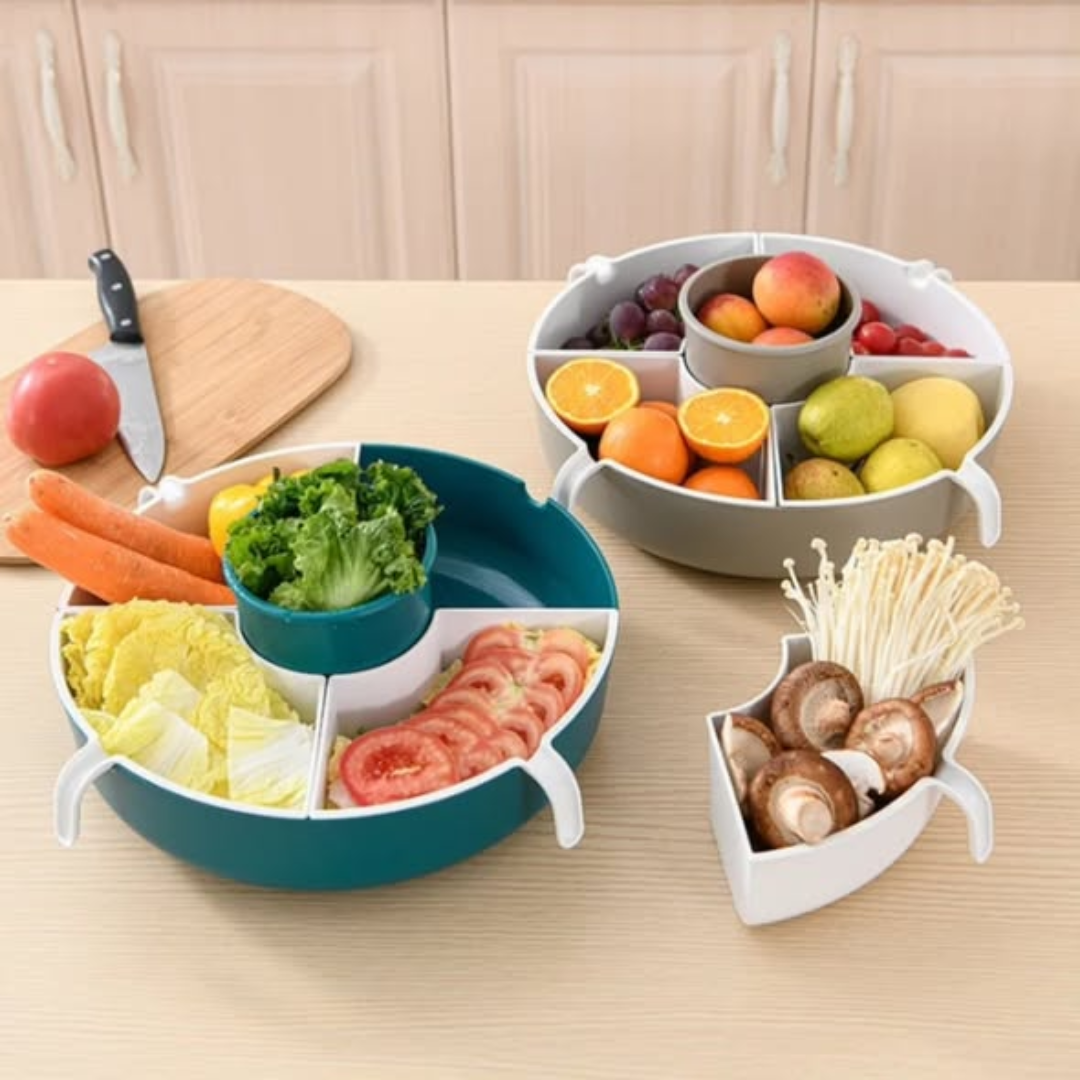 Multifunctional 5 Slot Rotating Vegetable Bowl
