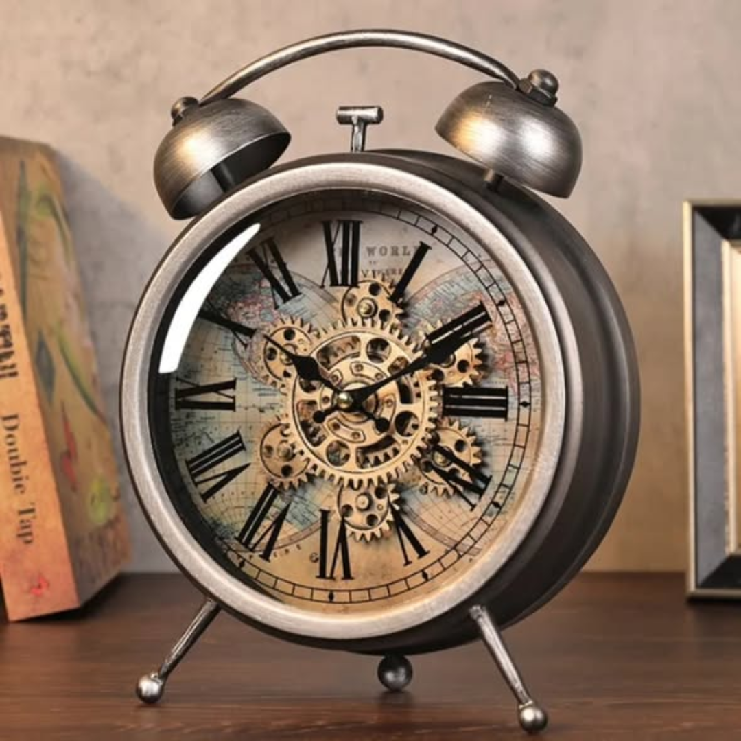Vintage Newton Mechanical Gear Table Clock