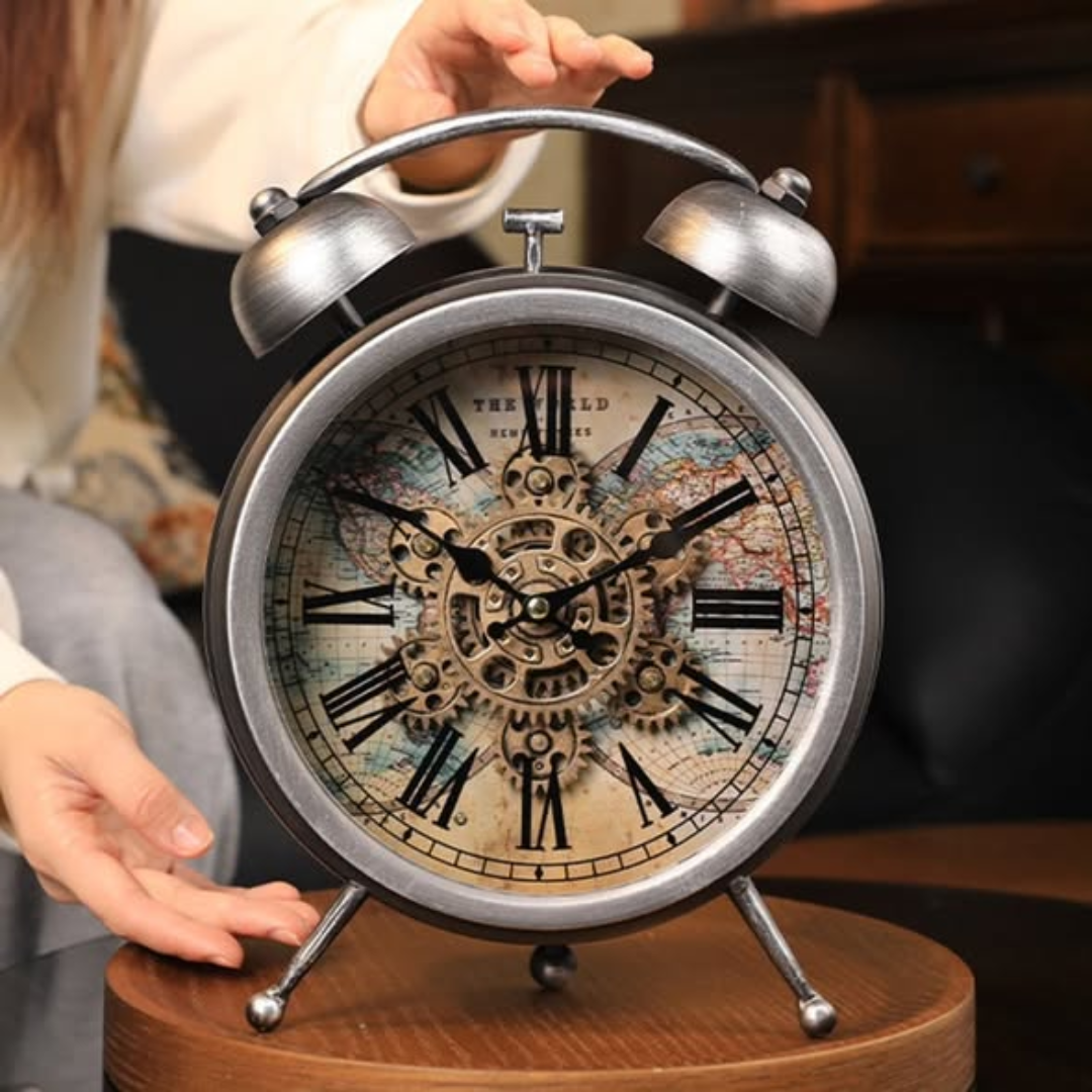 Vintage Newton Mechanical Gear Table Clock