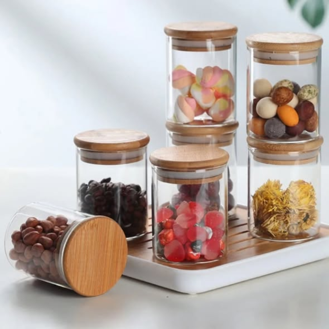 6pcs Spice High Borosilicate Spice Jars