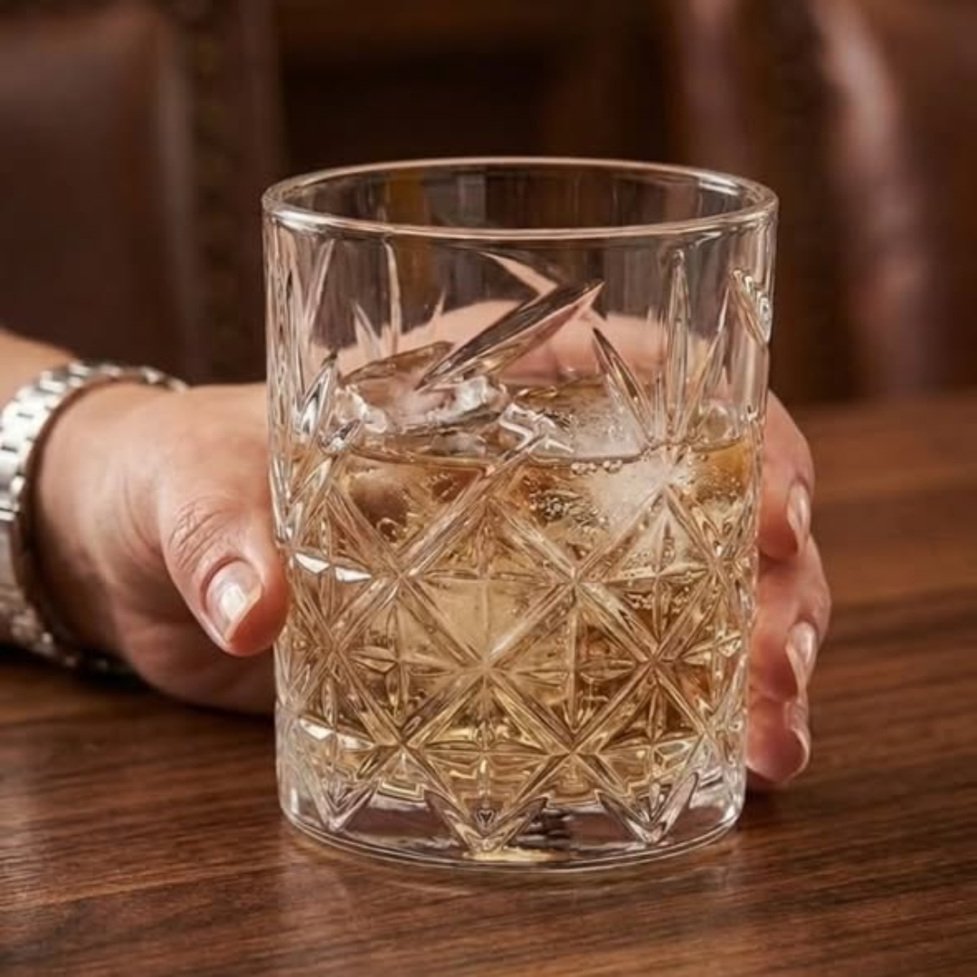 Flowered Whiskey Glass