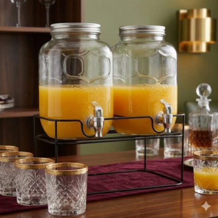2 in 1 Double Glass Juice Dispenser